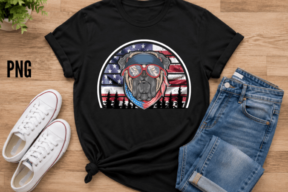 Bulldog Sunglasses America Flag PNG