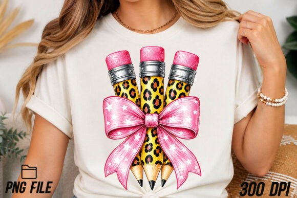 Coquette Pencil Bow PNG for Teachers PNG