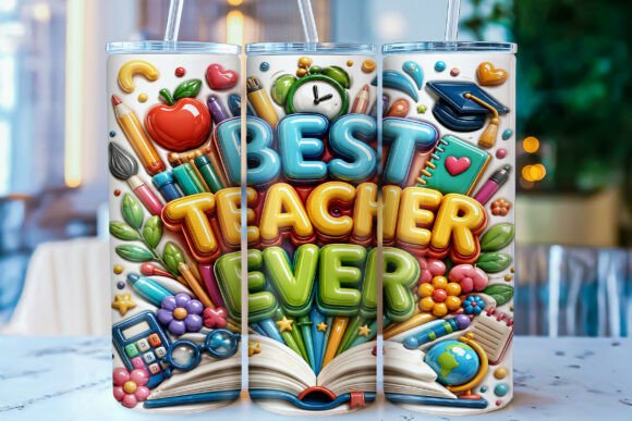 Elevating the Gifting Economy: The Strategic Value of the Inflated Best Teacher Ever Tumbler Wrap in Modern Sublimation Design
