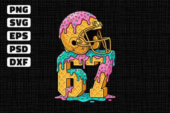 Football Ice Cream Drip SVG