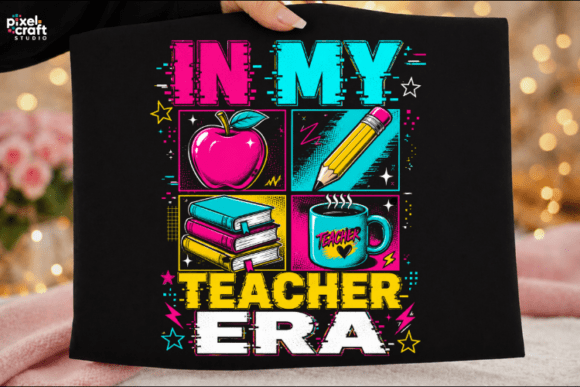 In My Teacher Era Retro Neon 90s PNG