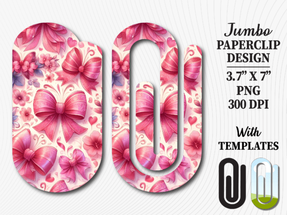 Pink Bow Coquette Ribbon Jumbo Paperclip