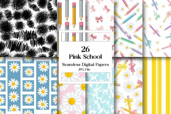 Pink School Digital Papers