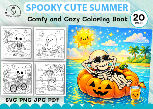 Spooky Cute Summer Coloring Book: The Ultimate Guide to Blending Beach Vibes with Kawaii Halloween Charm