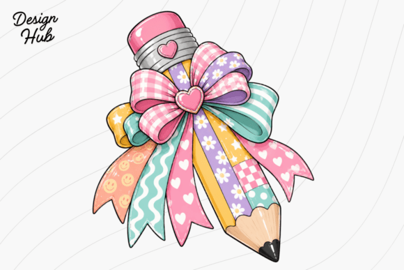 Teacher Pencil Bow PNG Design: A Creative Resource for Educational Branding