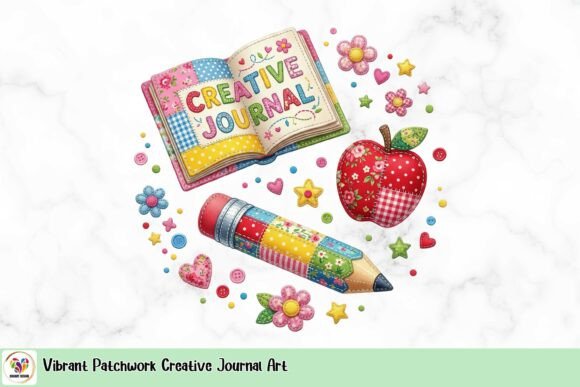 Vibrant Patchwork Creative Journal Art